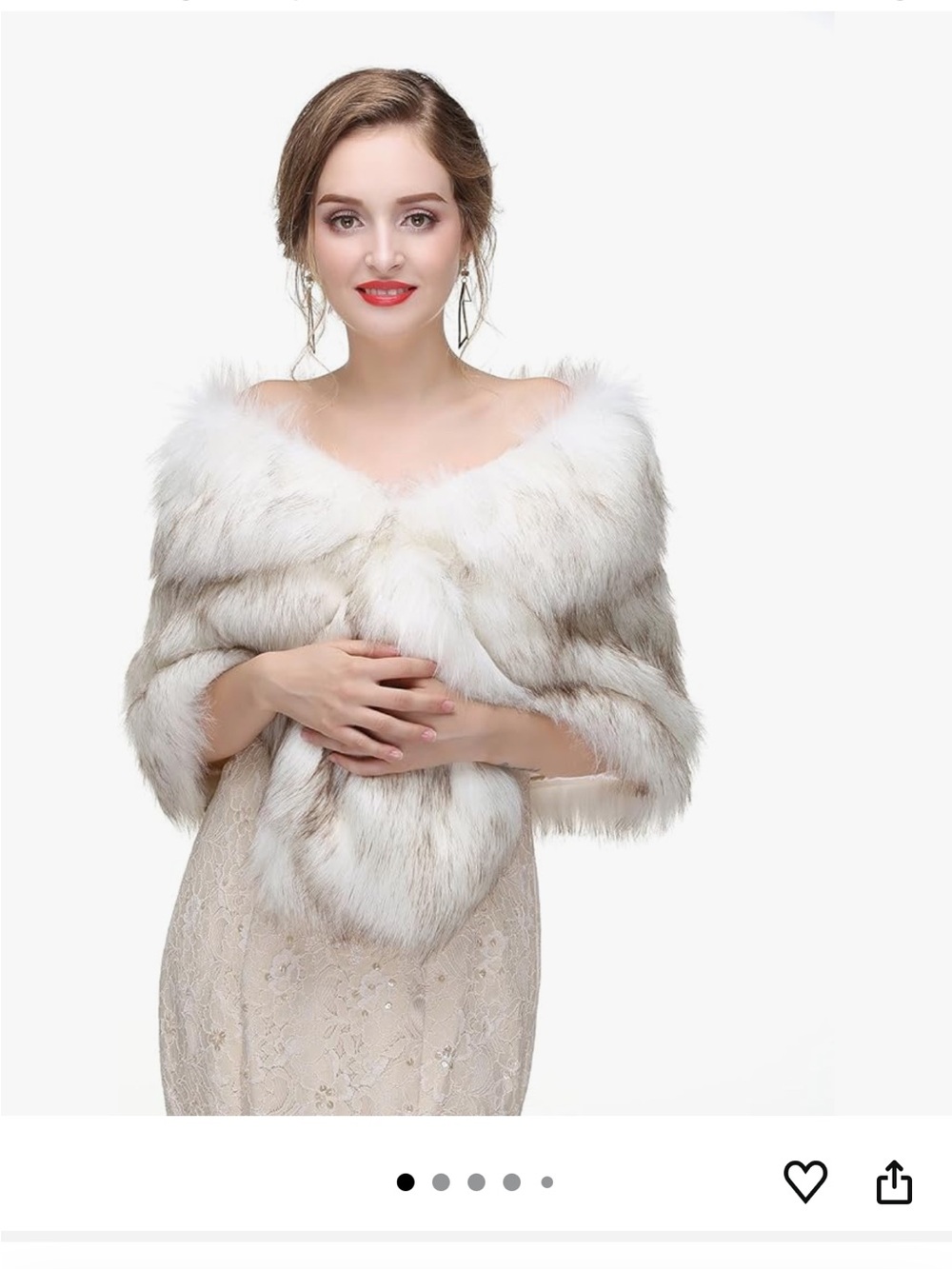 White Faux Fur Shawl Cape - Elegant Women's Sweater Wrap
